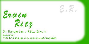 ervin ritz business card